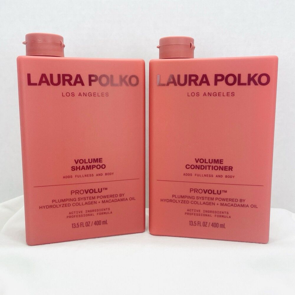 2 Pk Laura Polko PROVOLU Volume Shampoo Conditioner 13.5 oz Collagen Macadamia